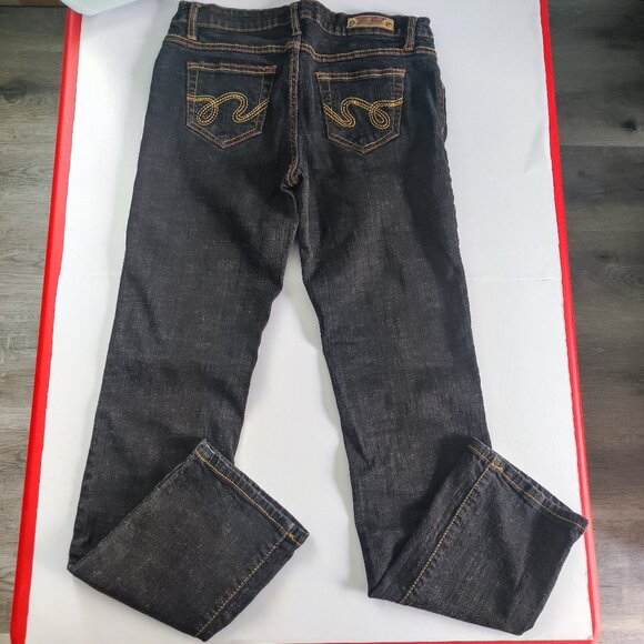 Southpole jeans low-rise black with gold details women's junior size 7 - Picture 3 of 15